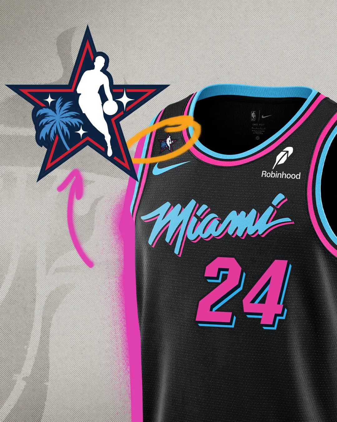 Norman Powell Nike Original Vice Nights Swingman Jersey - All-Star Patch sold by Miami Heat Store product image thumbnail 3