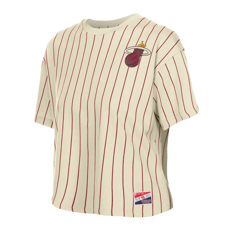 New Era Miami HEAT Stripe Logo Women's Crop Top made by New Era