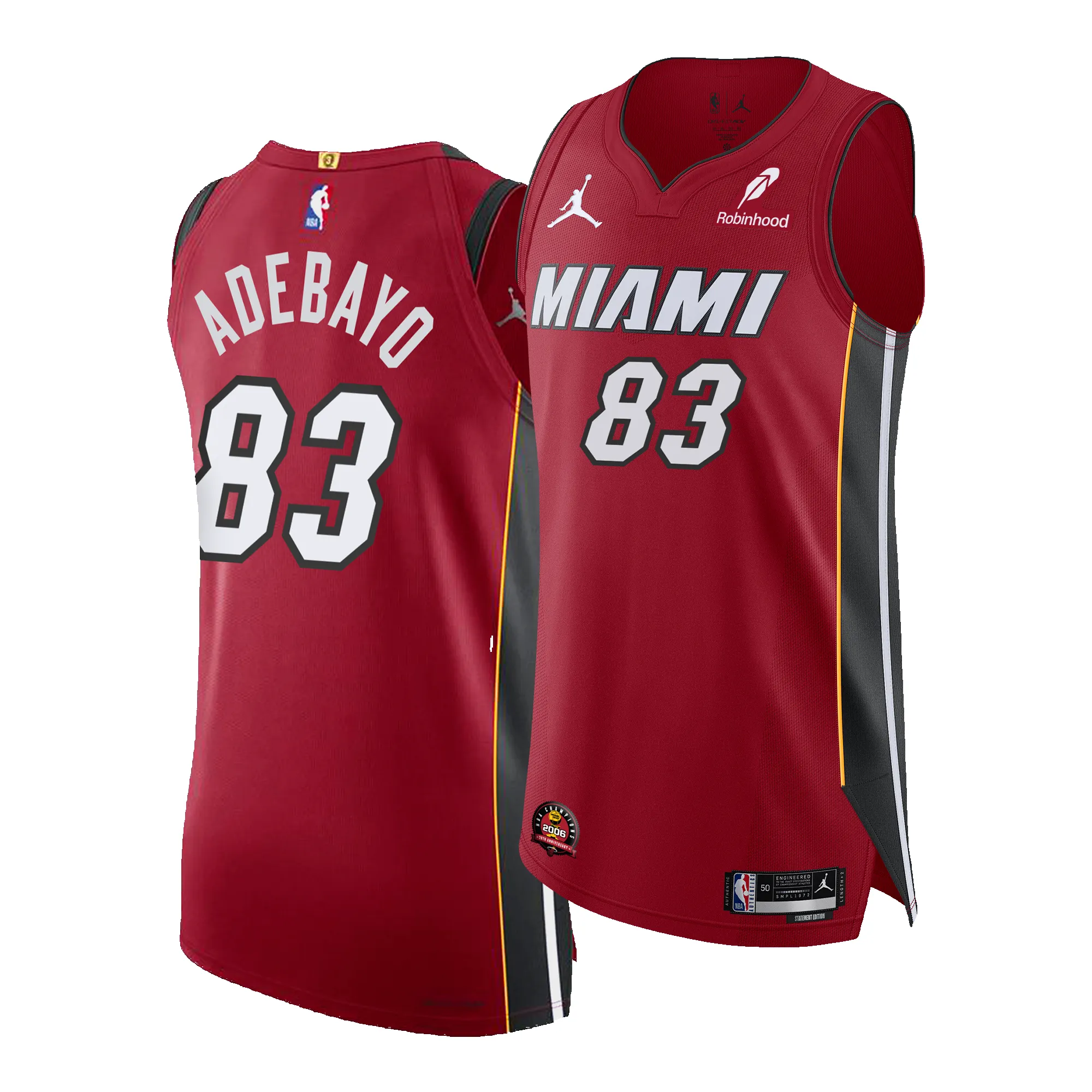 Bam Adebayo Nike Jordan Brand "83-Point Game" Statement Red Authentic Jersey sold by Miami Heat Store product image thumbnail 3