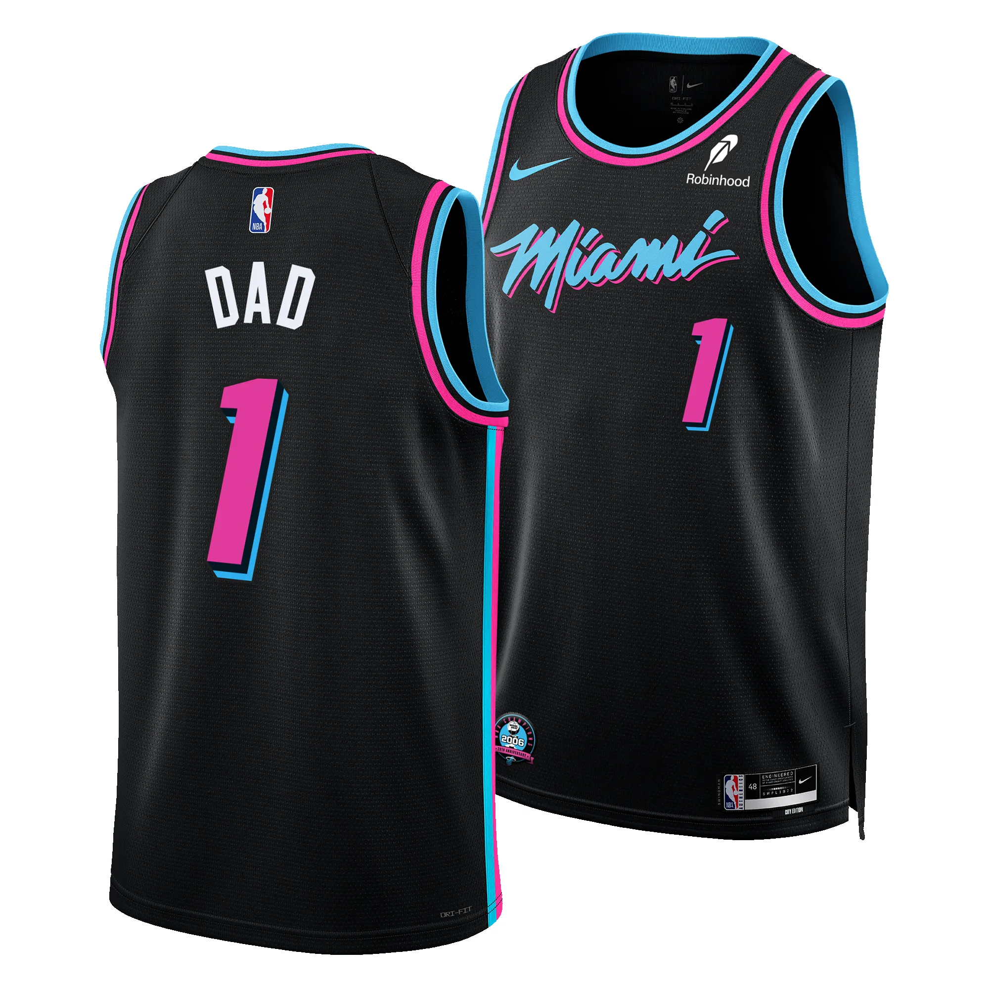#1 Dad Nike Original Vice Nights Swingman Jersey sold by Miami Heat Store