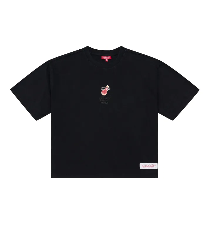 Mitchell & Ness Miami HEAT Core Logo Women's Crop Tee made by Mitchell & Ness