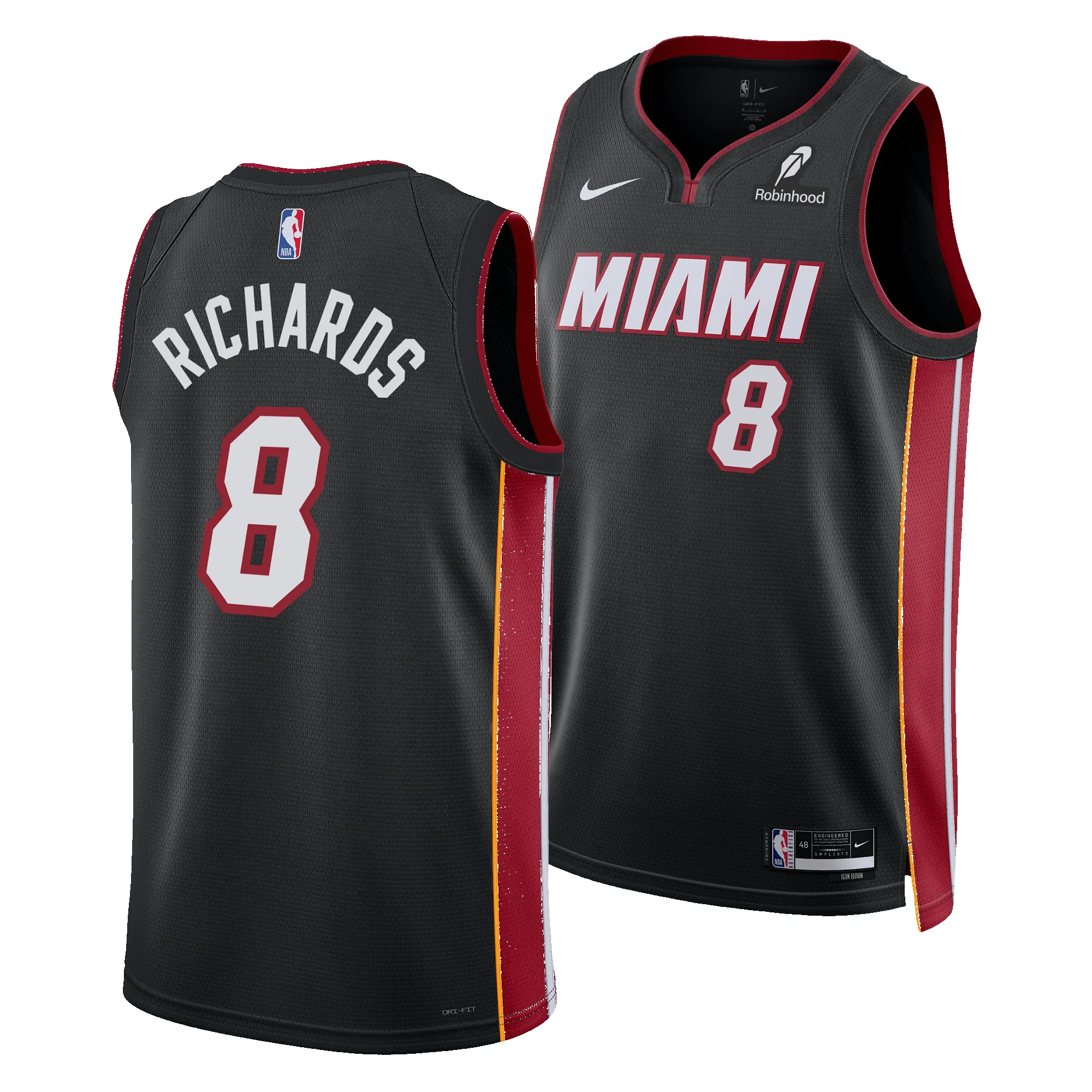 Nick Richards Nike Miami HEAT Icon Black Swingman Jersey sold by Miami Heat Store product image thumbnail 3
