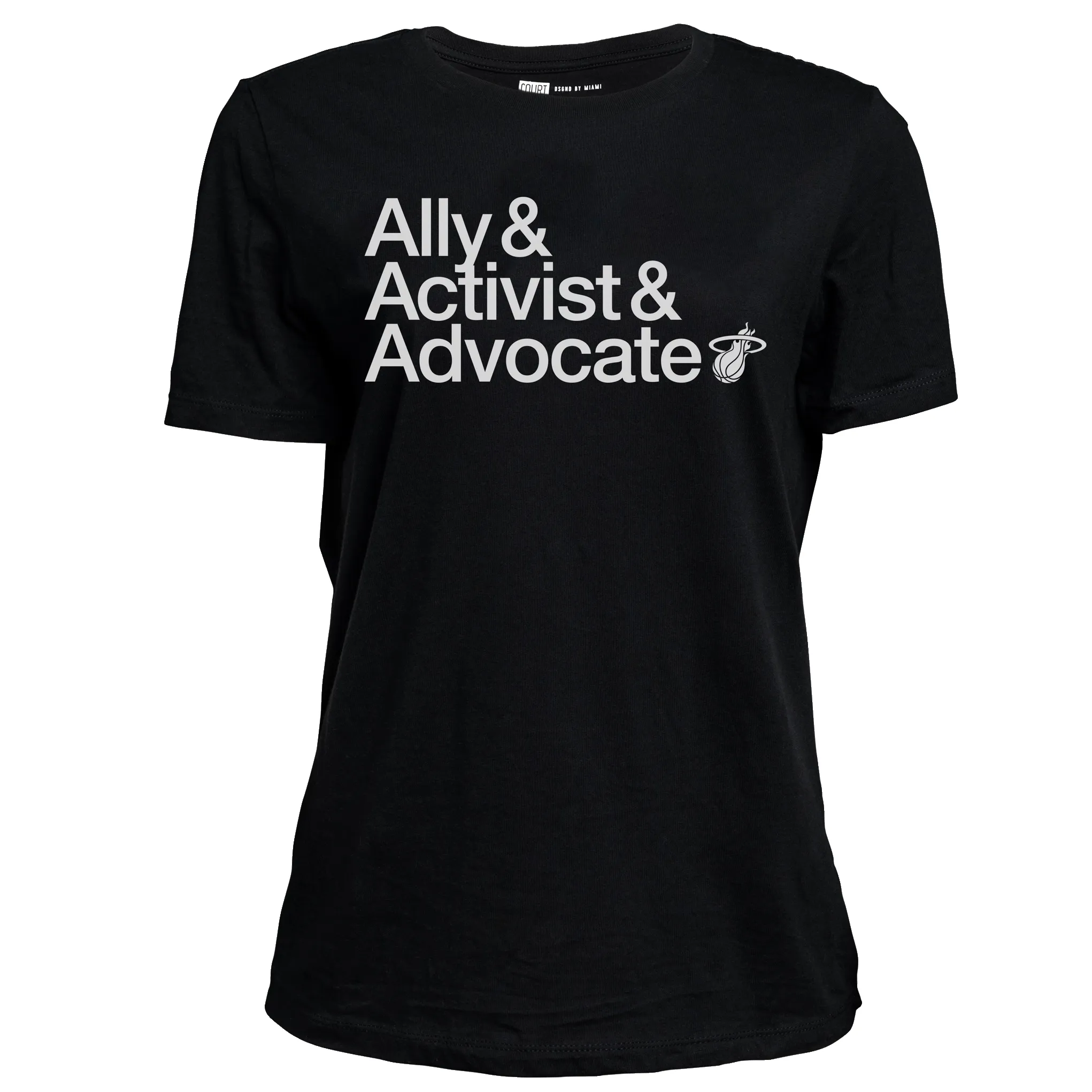 Court Culture Ally/Activist/Advocate Women's Tee sold by Miami Heat Store
