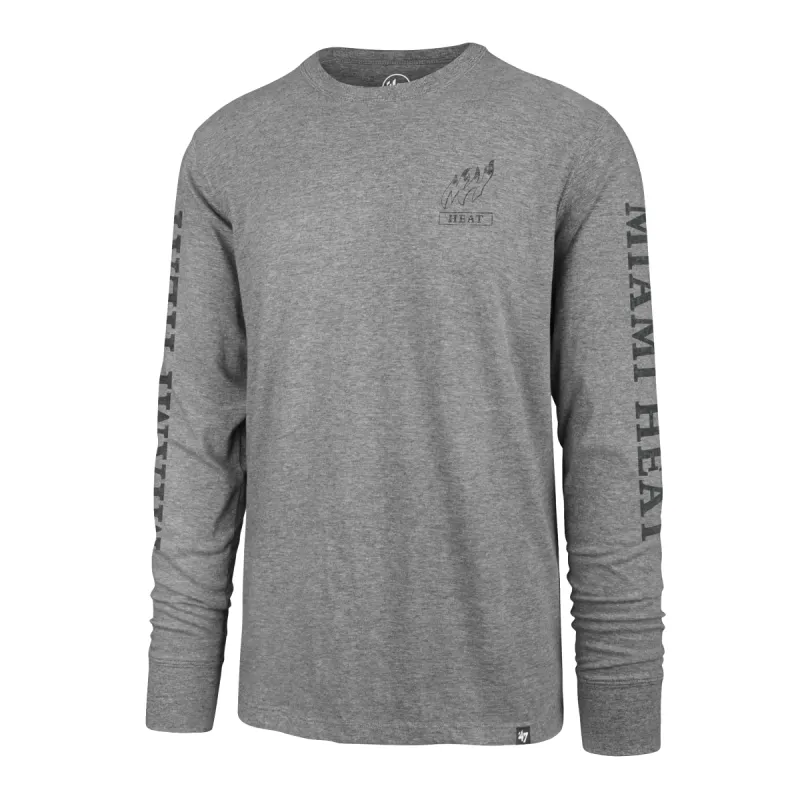 '47 Brand Miami HEAT Triple Down Grey Long Sleeve Tee sold by Miami Heat Store