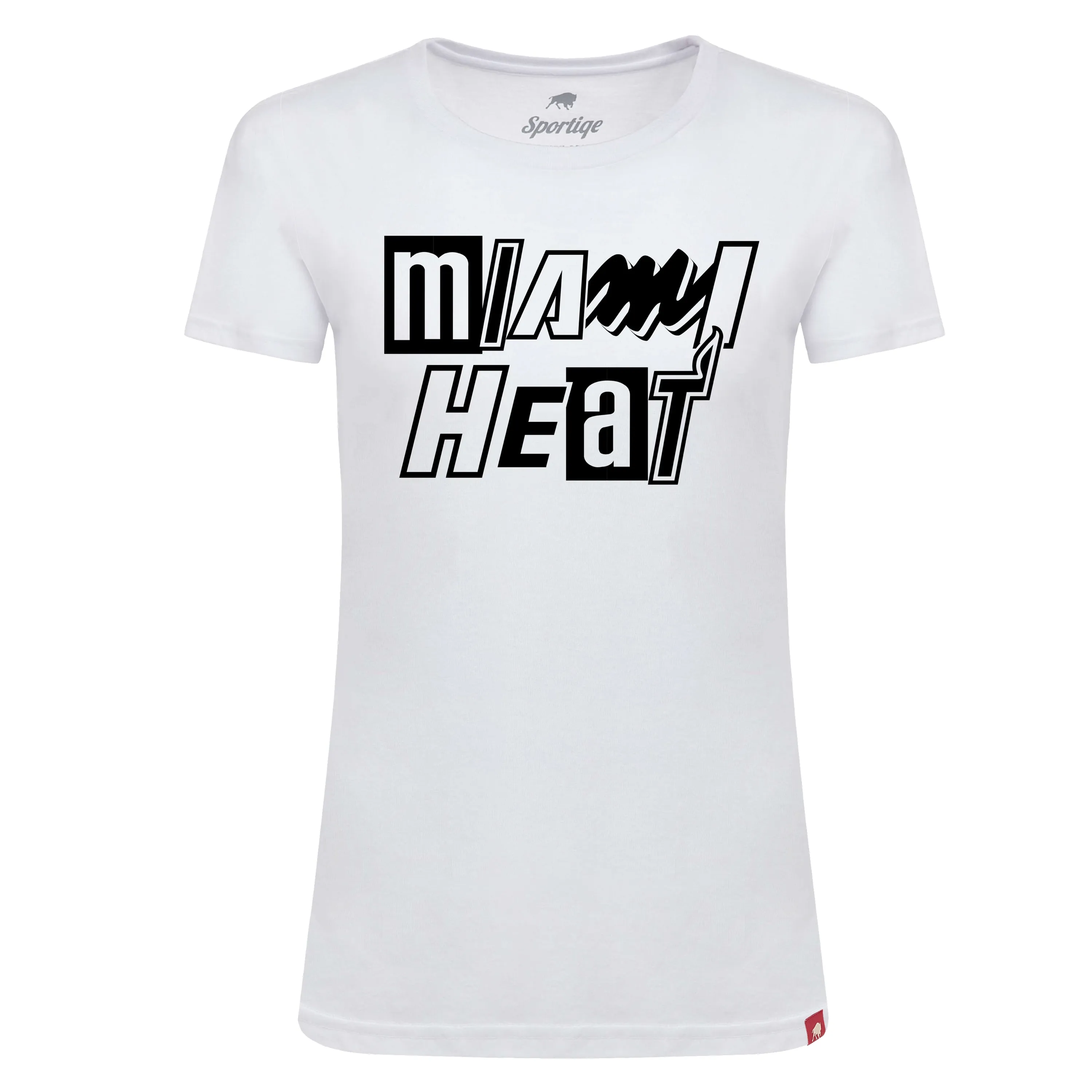 Sportiqe Miami HEAT Mashup Women's White Tee sold by Miami Heat Store