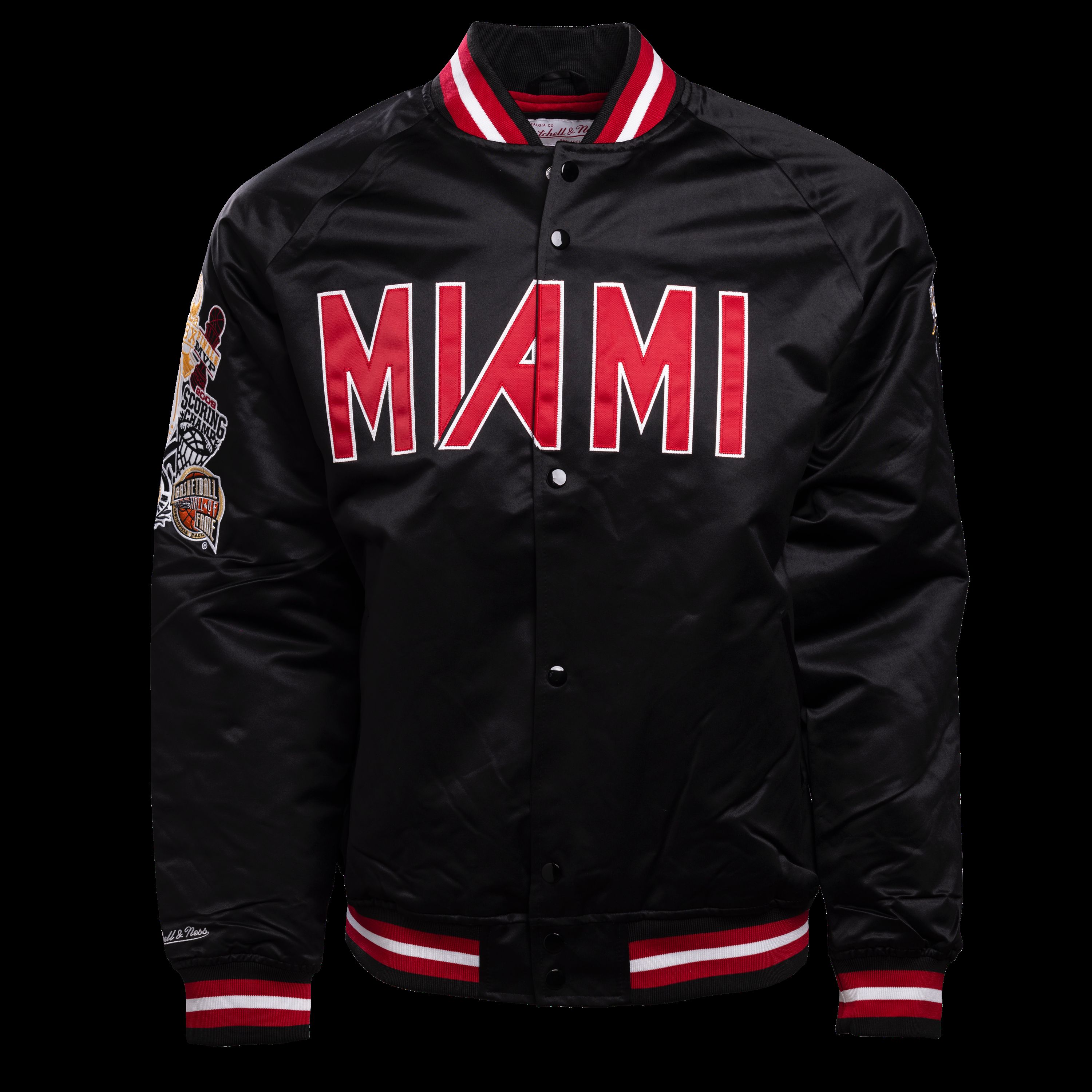 Court Culture x Mitchell and Ness Wade HOF Satin Jacket sold by Miami Heat Store
