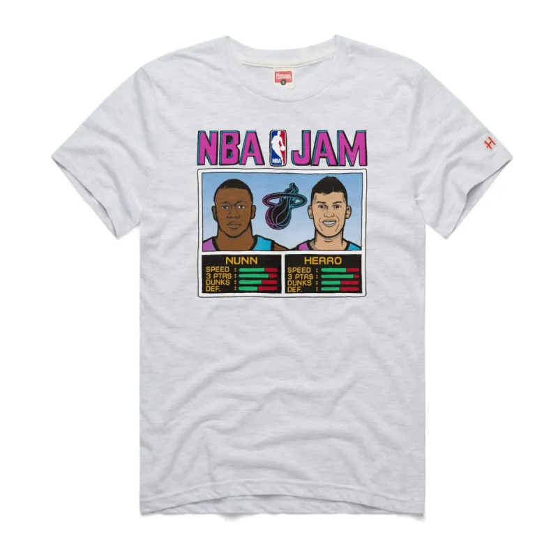 Homage ViceVersa Herro & Nunn White NBA Jam Tee sold by Miami Heat Store