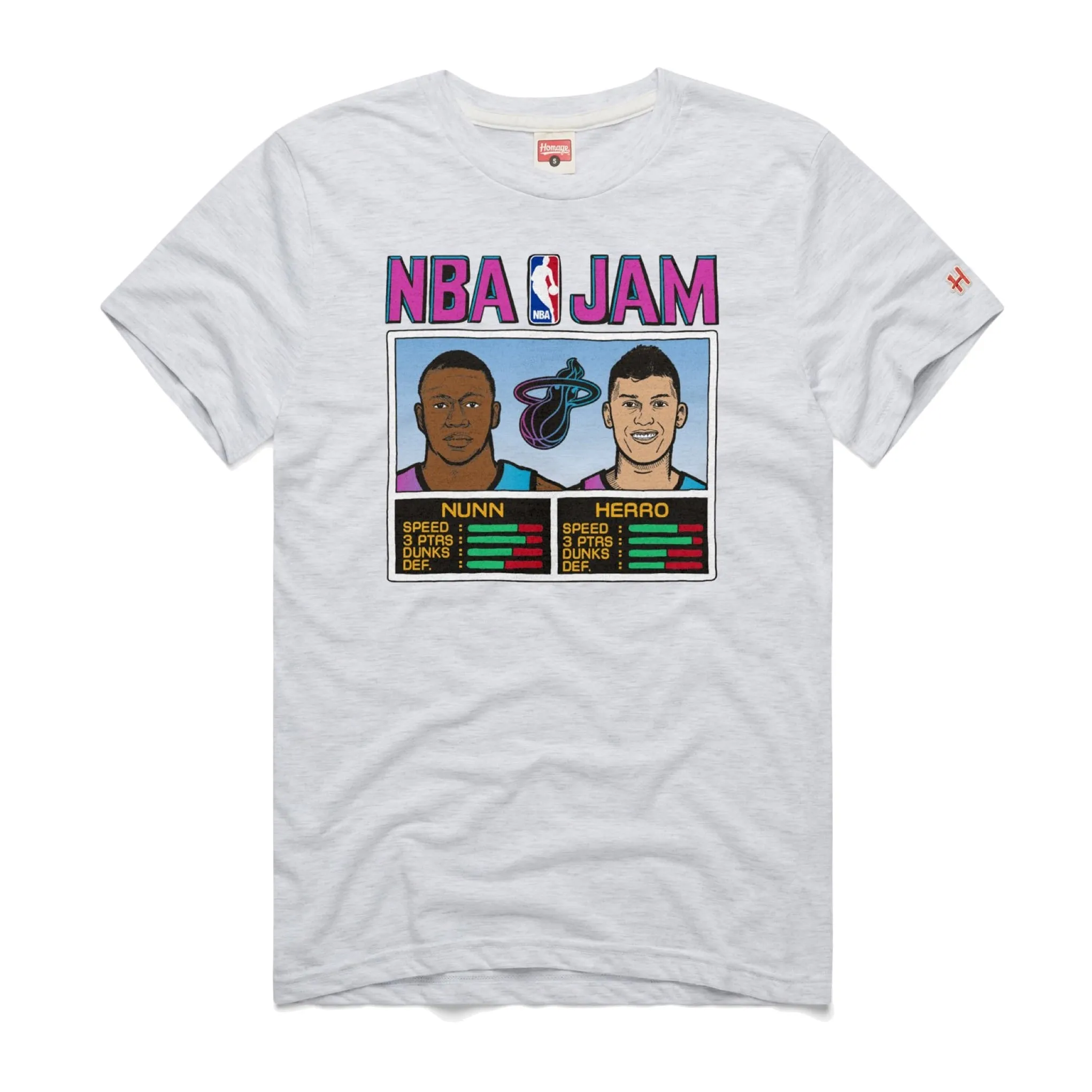 Homage ViceVersa Herro & Nunn White NBA Jam Tee sold by Miami Heat Store