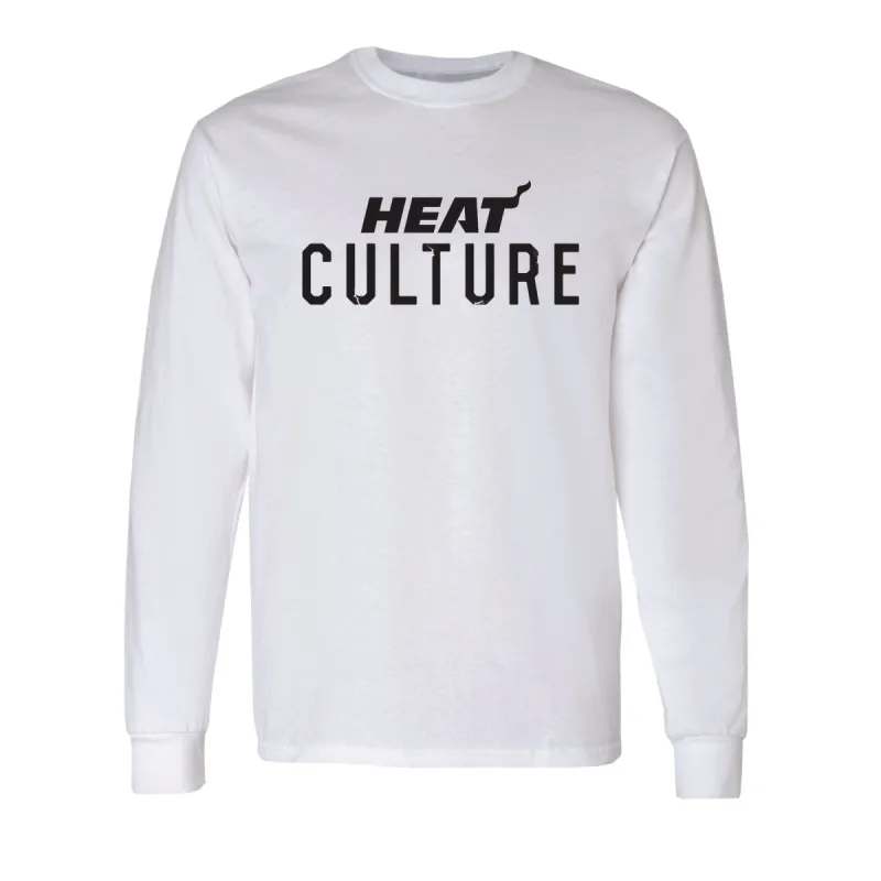 HEAT Culture White Long Sleeve Tee sold by Miami Heat Store