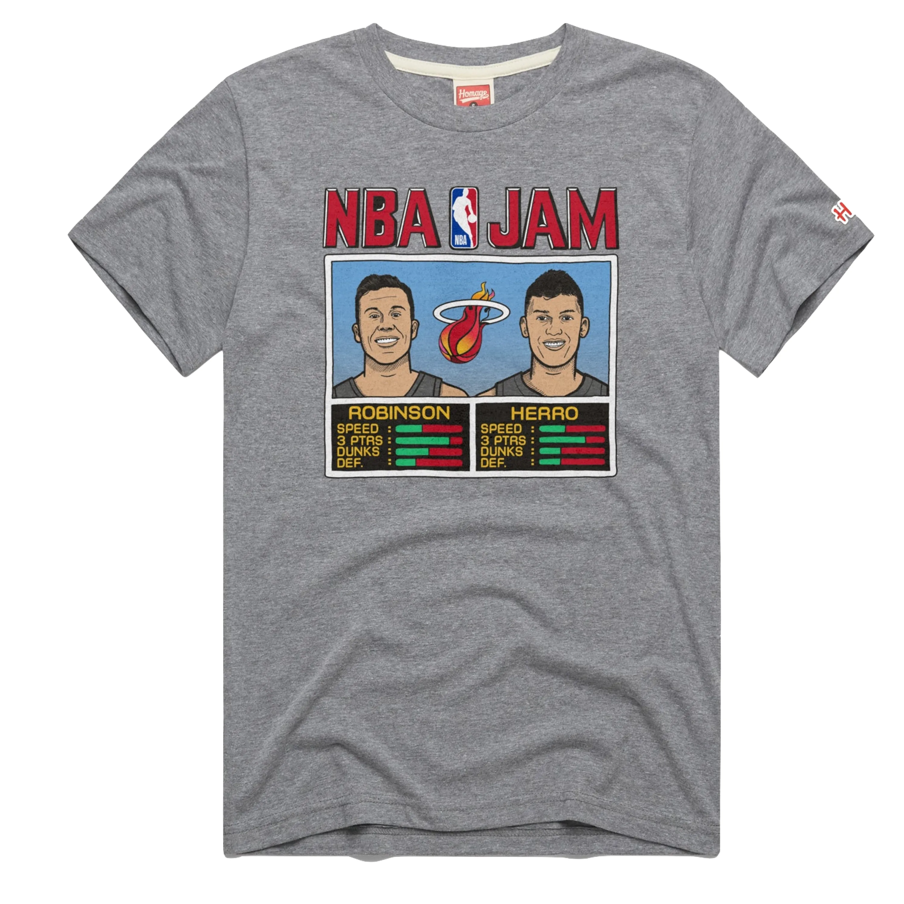 Homage Miami HEAT Mashup Duncan Robinson & Tyler Herro NBA Jam Tee sold by Miami Heat Store