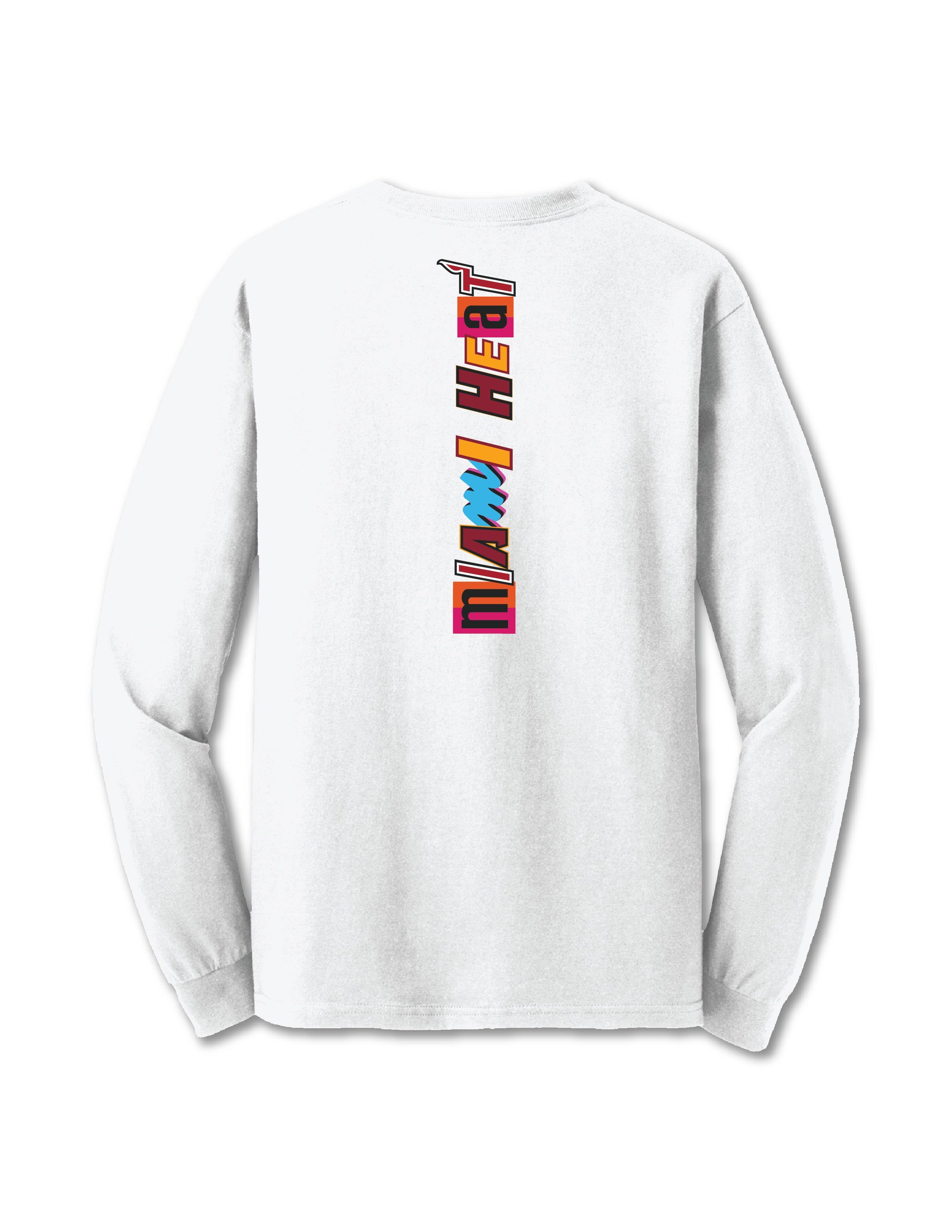 Miami Mashup Vol. 2 Long Sleeve White Tee sold by Miami Heat Store product image thumbnail 3