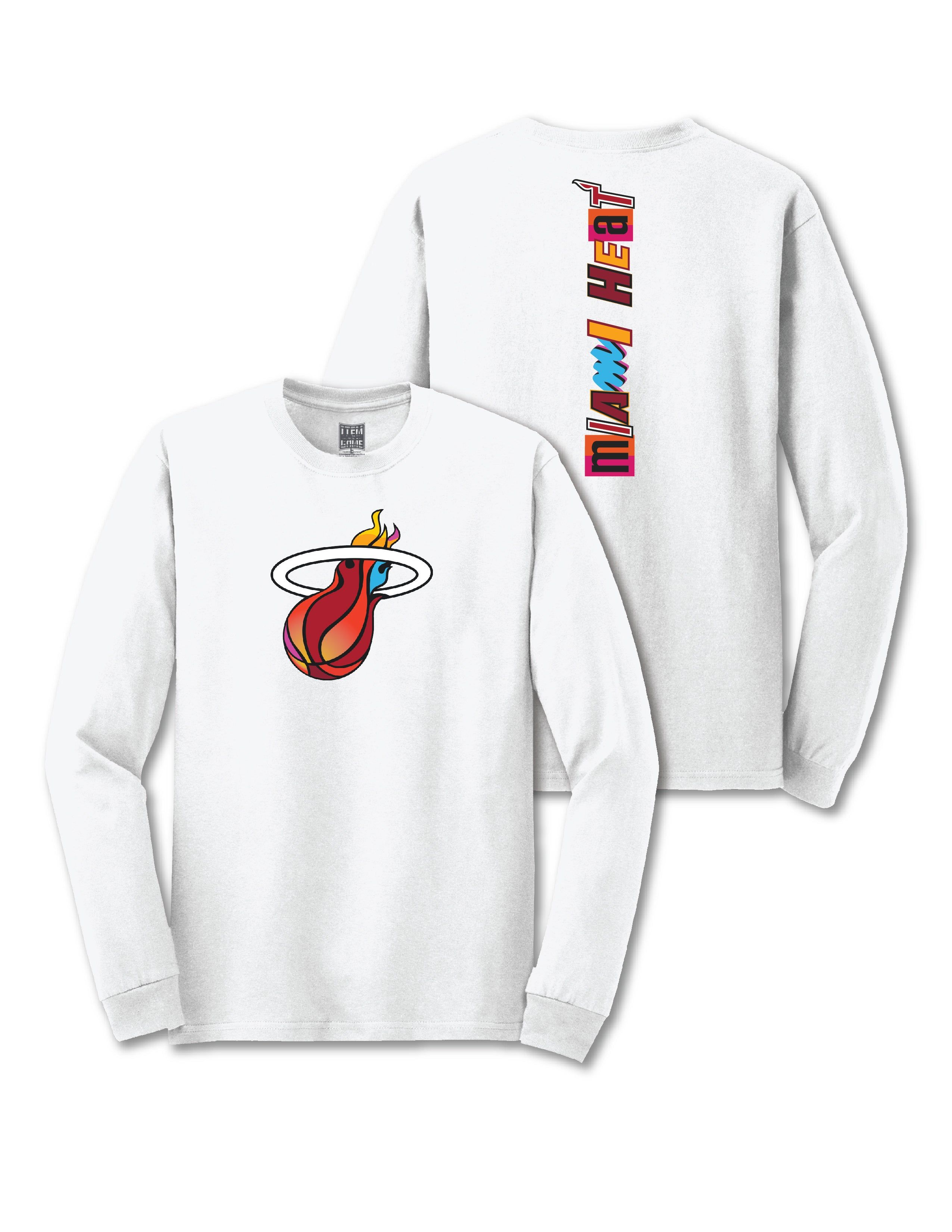 Miami Mashup Vol. 2 Long Sleeve White Tee sold by Miami Heat Store product image thumbnail 2