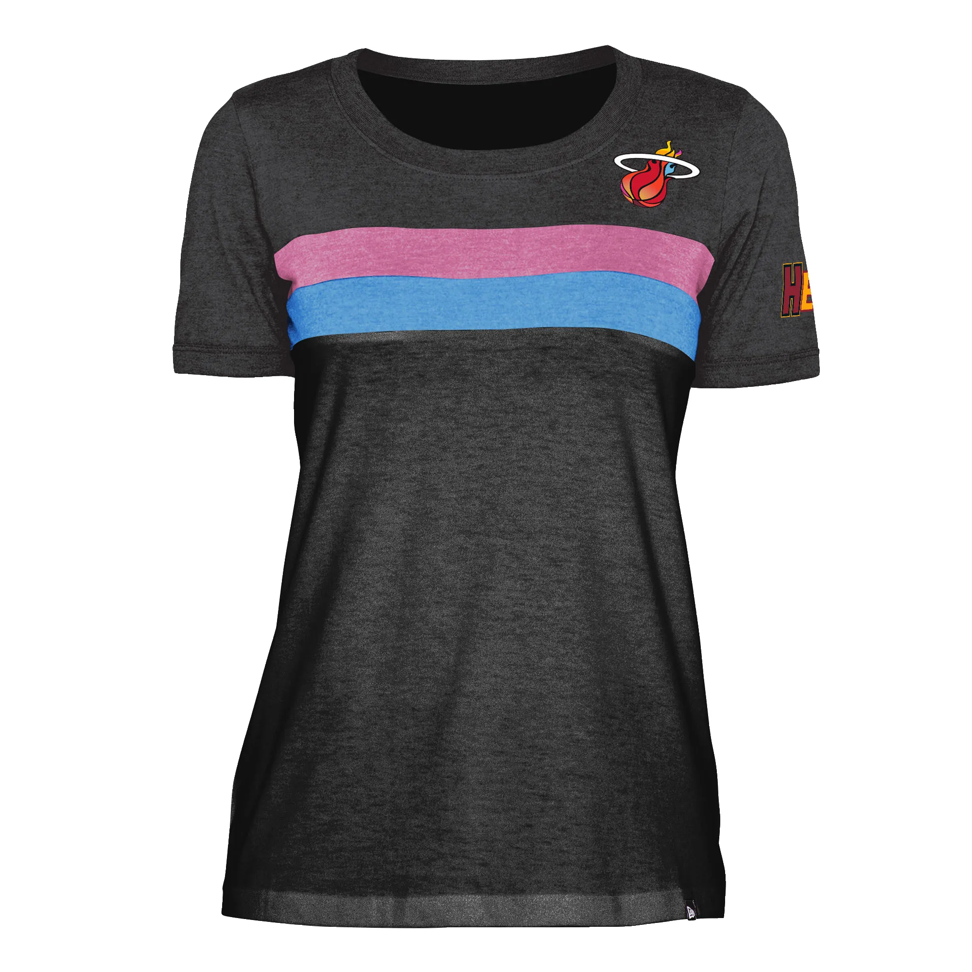 New Era Miami HEAT Mashup Striped Women's Tee sold by Miami Heat Store