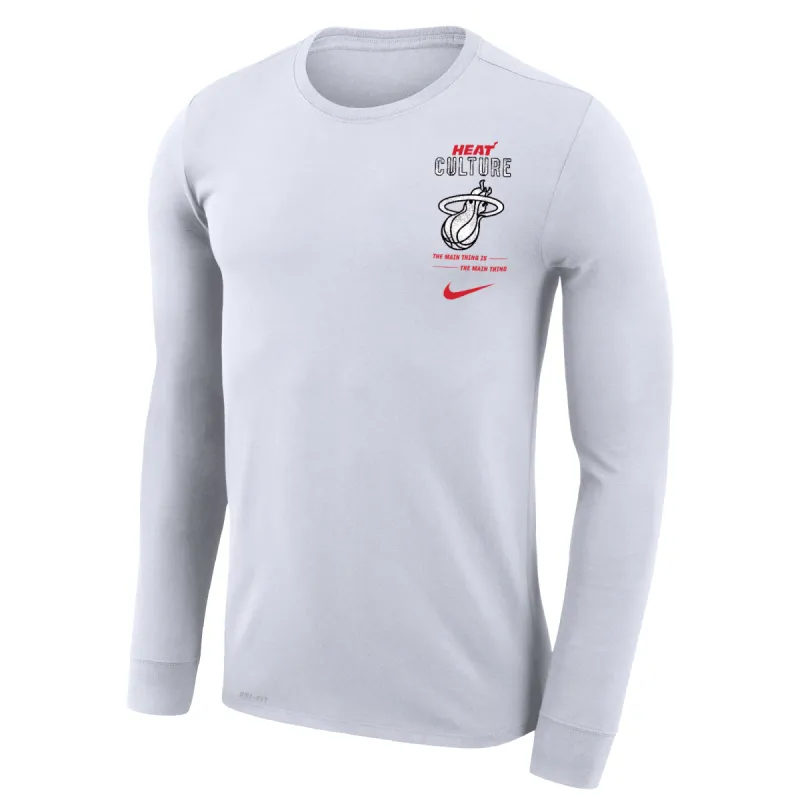Nike HEAT Culture Long Sleeve White Tee sold by Miami Heat Store
