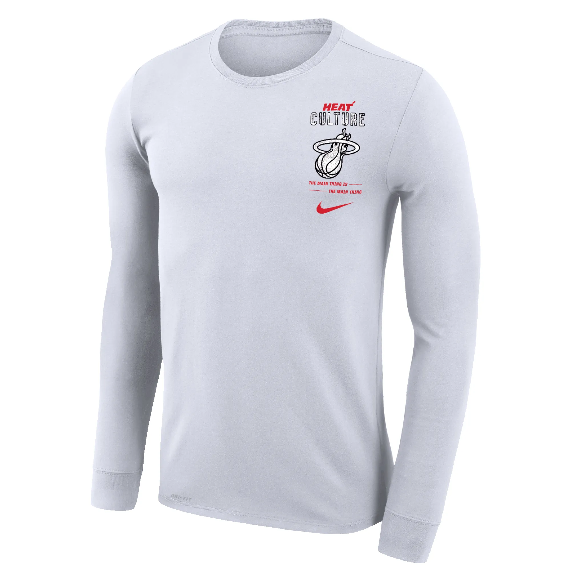 Nike HEAT Culture Long Sleeve White Tee sold by Miami Heat Store