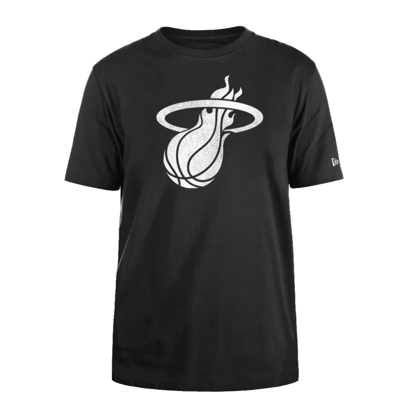 New Era HEAT Culture Logo Heather Black Tee sold by Miami Heat Store