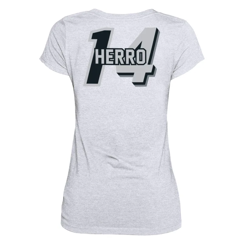 Tyler Herro New Era Miami HEAT Mashup Name & Number Women's White Tee sold by Miami Heat Store