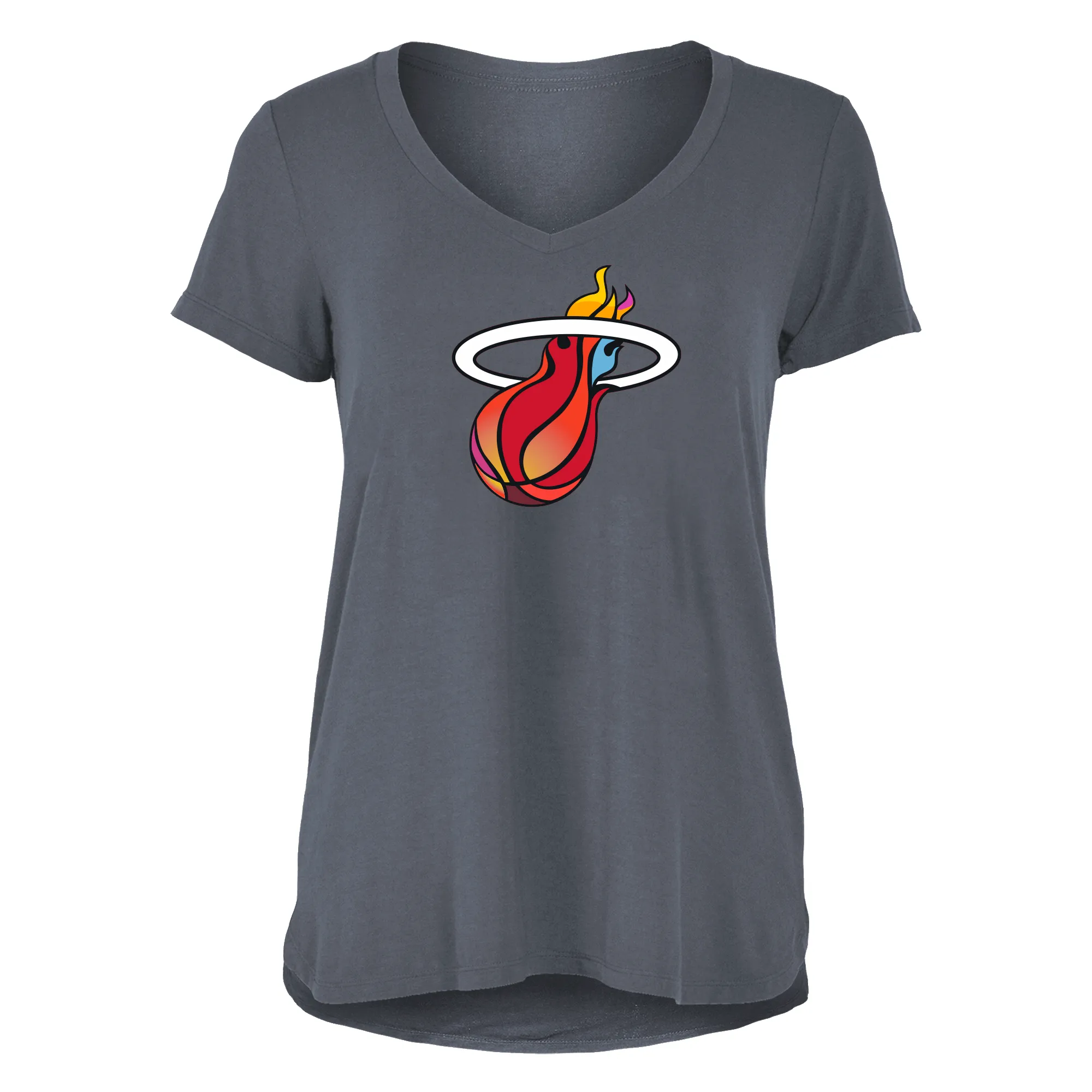 New Era Miami HEAT Mashup Logo Grey Women's Tee sold by Miami Heat Store