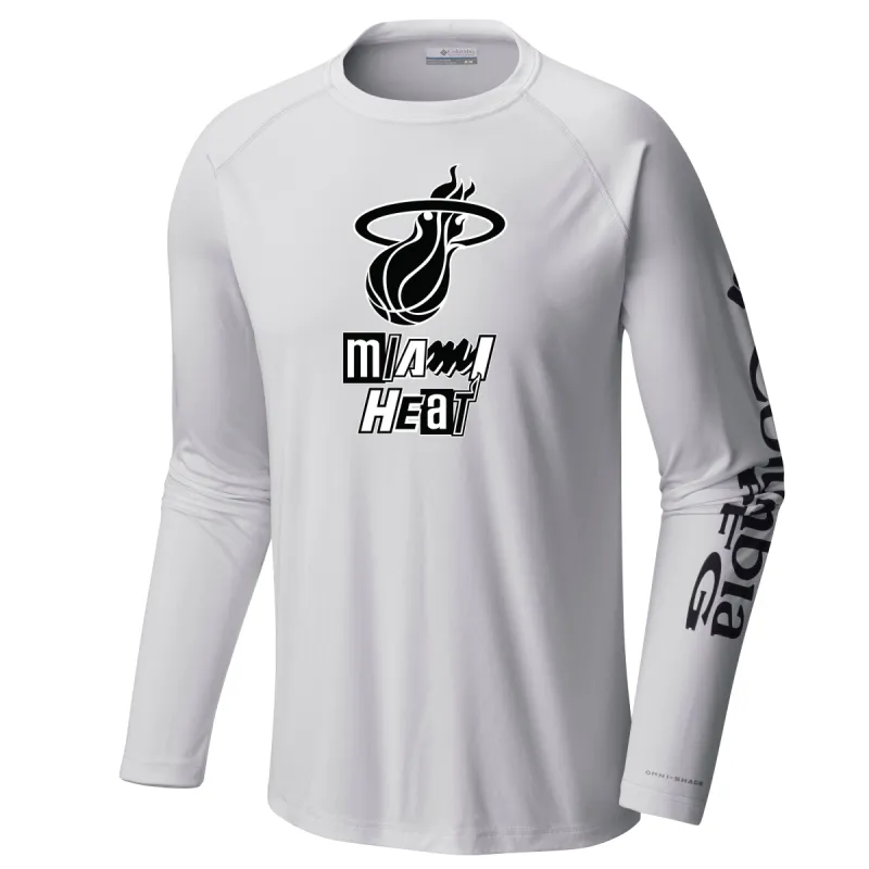 Columbia Miami HEAT Mashup Logo Long Sleeve Tee sold by Miami Heat Store