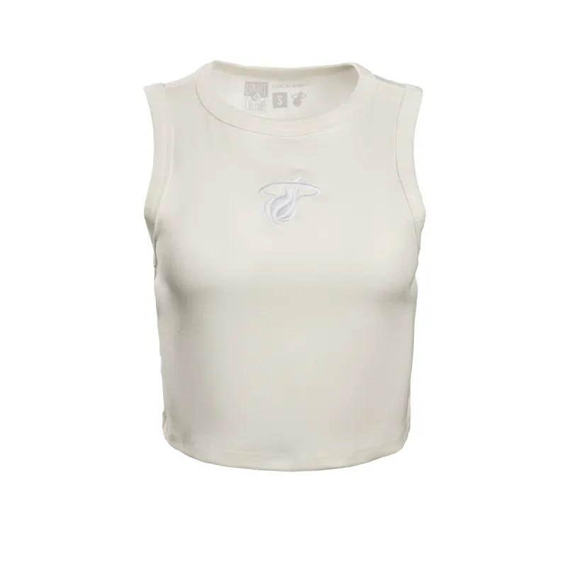 Court Culture Embroidered Logo Ivory Tank sold by Miami Heat Store