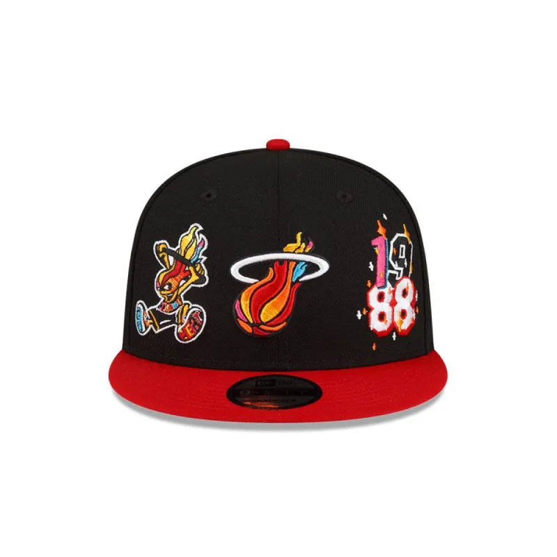Court Culture Mashup Patch Black Snapback sold by Miami Heat Store