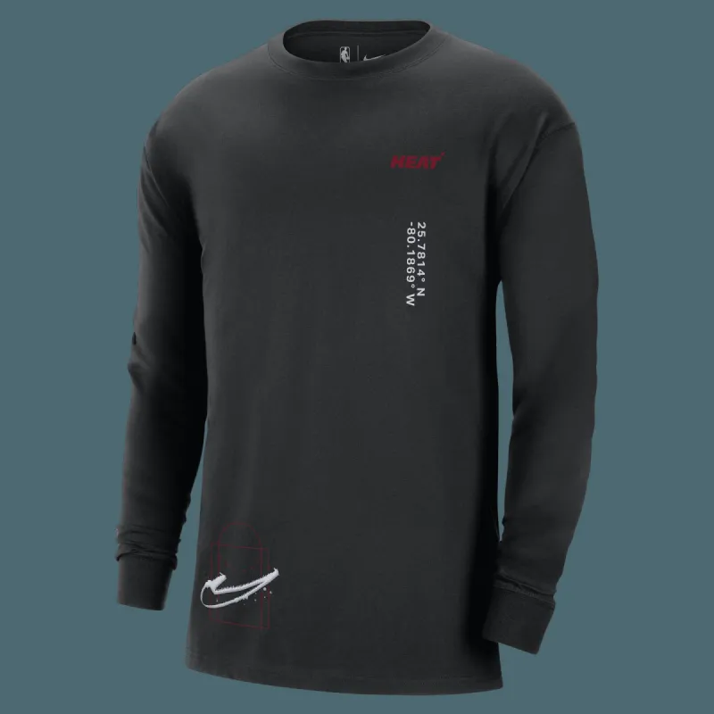 Nike Miami HEAT Courtside Max90 Long Sleeve Tee sold by Miami Heat Store
