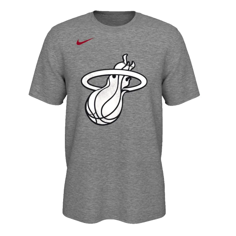 Nike HEAT Culture Grey Logo Tee sold by Miami Heat Store