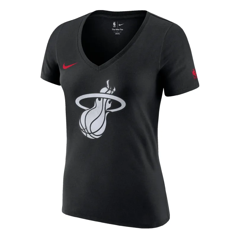 Nike HEAT Culture Logo Women's V-Neck Tee sold by Miami Heat Store