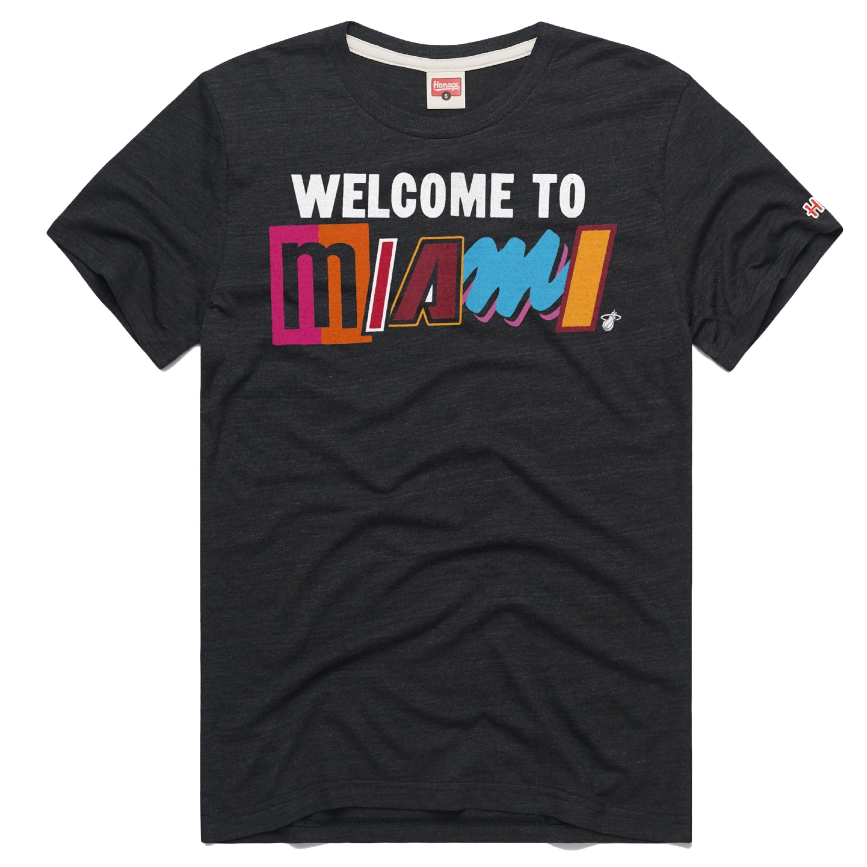 Homage Miami HEAT Mashup Welcome To Miami Tee sold by Miami Heat Store