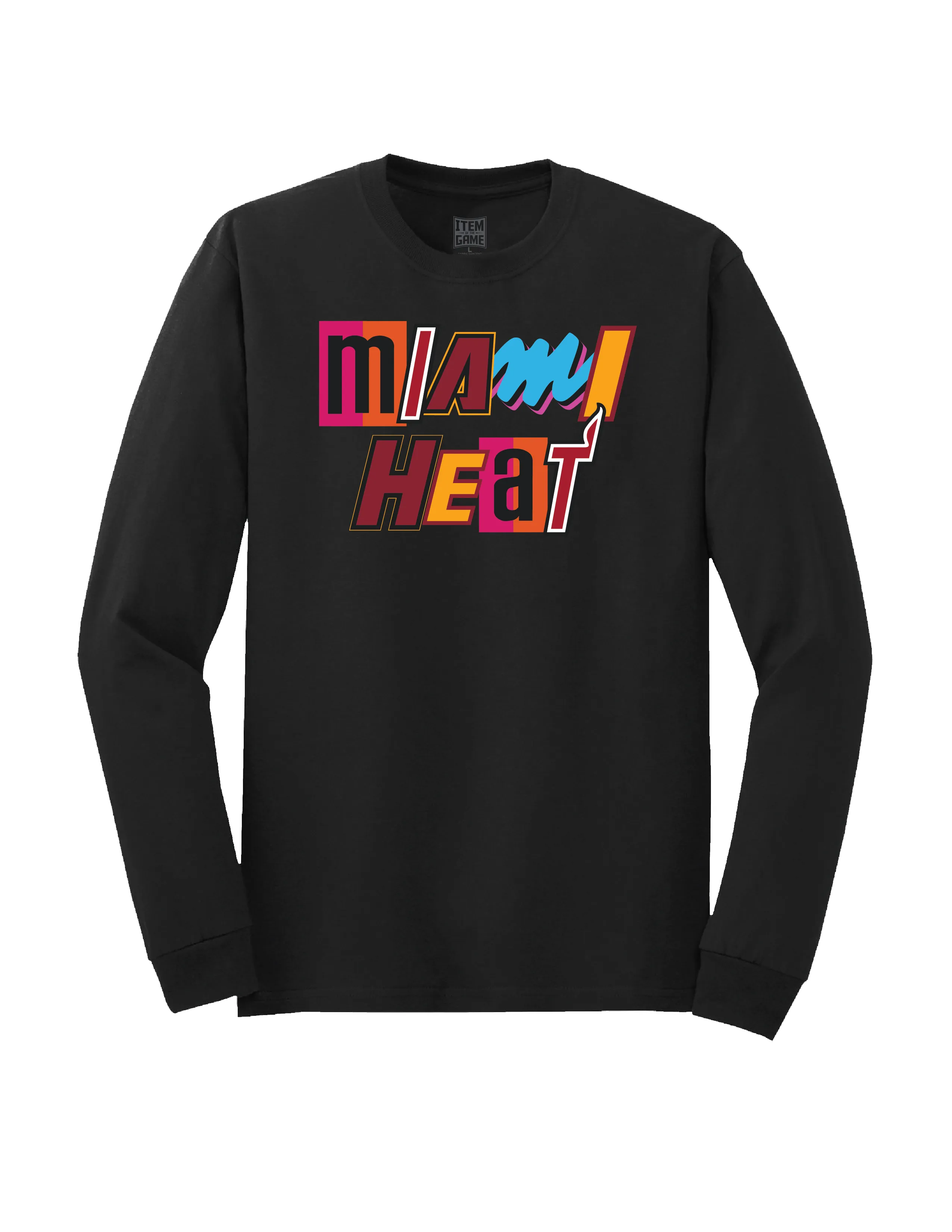 Miami Mashup Vol. 2 Long Sleeve Black Tee sold by Miami Heat Store