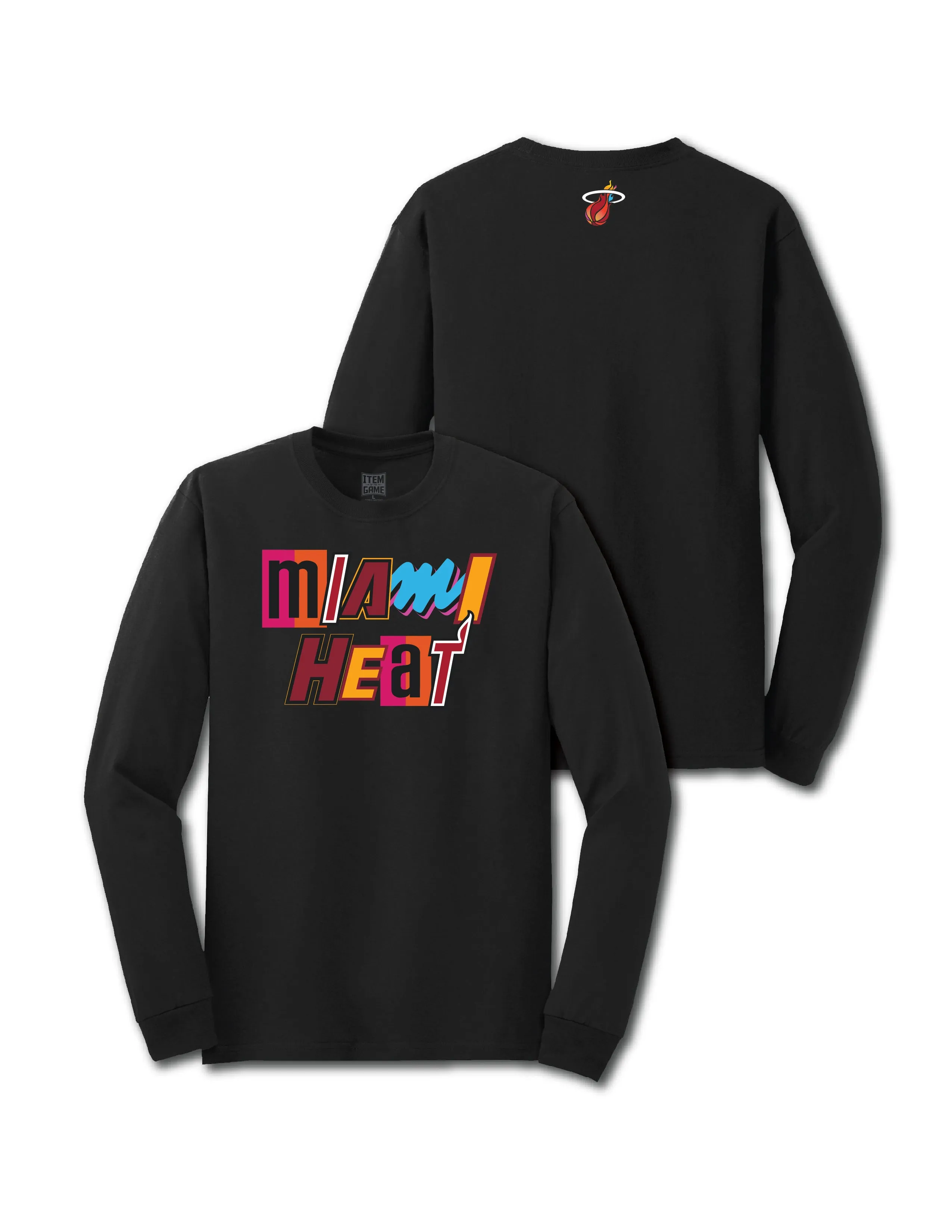 Miami Mashup Vol. 2 Long Sleeve Black Tee sold by Miami Heat Store product image thumbnail 2