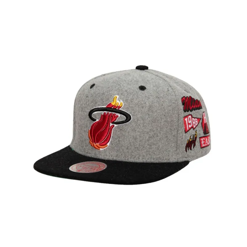 Mitchell & Ness Miami HEAT Melton Patch Snapback sold by Miami Heat Store