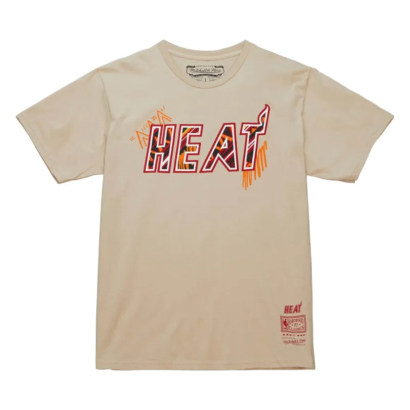 Mitchell & Ness Miami HEAT Game Day Pattern Tee sold by Miami Heat Store