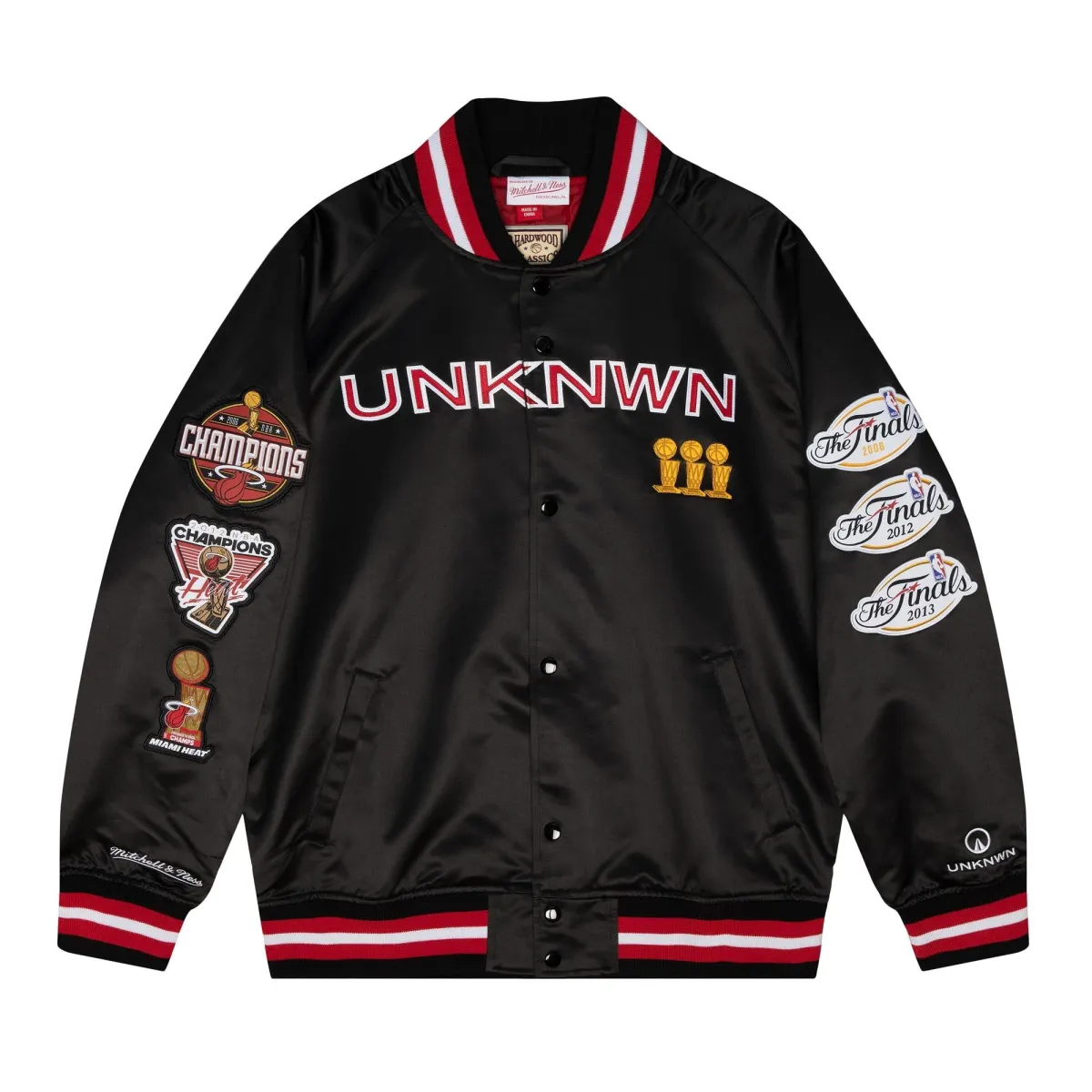 UNKNWN X Mitchell and Ness X Miami HEAT My Towns Satin Jacket sold by Miami Heat Store