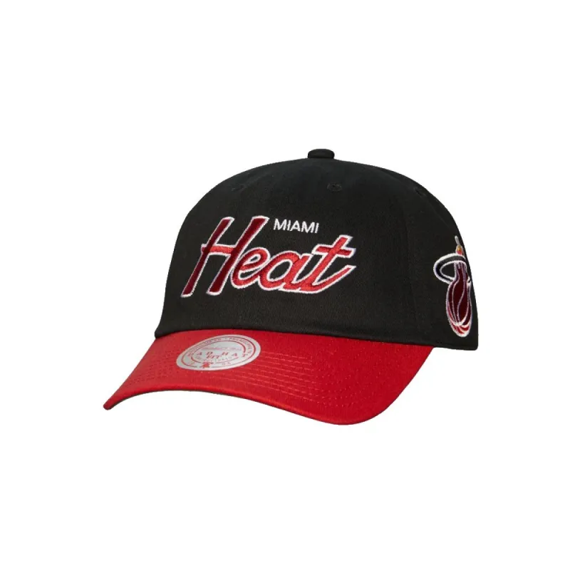 Mitchell & Ness Miami HEAT Script 2.0 Dad Hat sold by Miami Heat Store