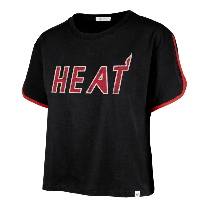 '47 Brand Miami HEAT Wordmark Women's Crop Tee sold by Miami Heat Store