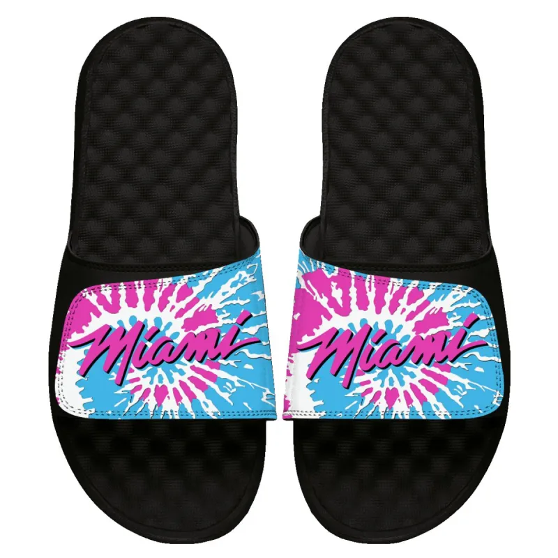 ISlide Miami HEAT Tie Dye Wordmark Sandals sold by Miami Heat Store