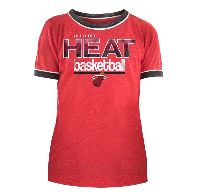 New ERA Miami HEAT Girls Scoop Triblend Tee sold by Miami Heat Store