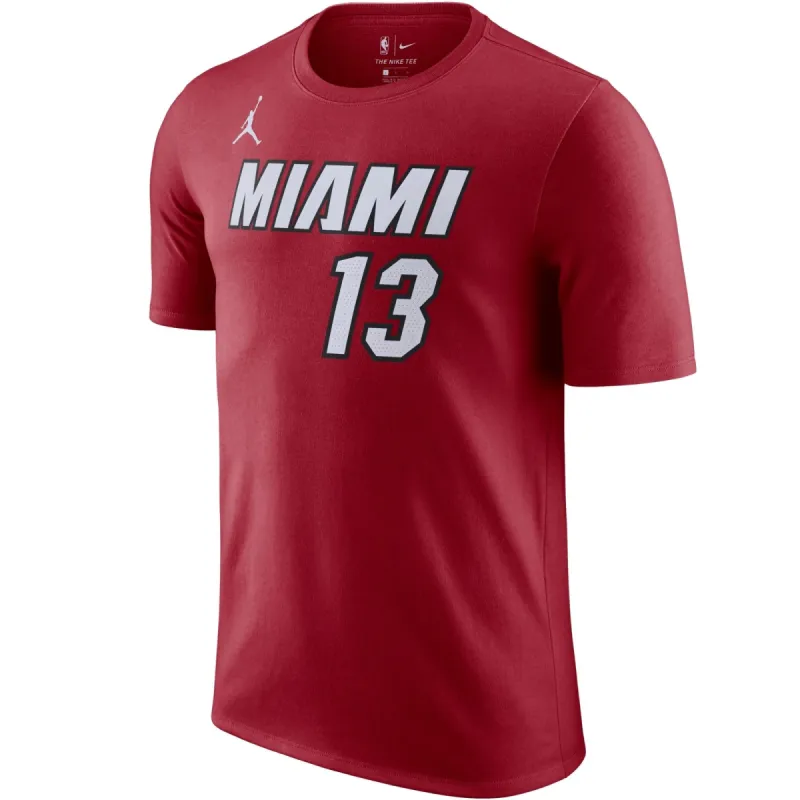 Bam Adebayo Nike Jordan Brand Statement Red Name & Number Tee sold by Miami Heat Store