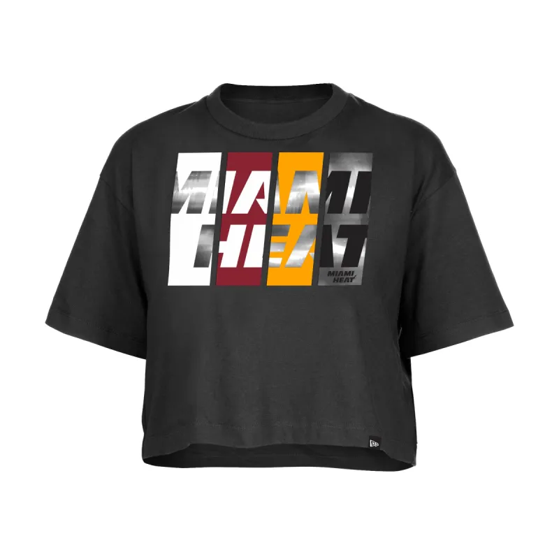 New Era Miami HEAT Women's Crop Oversized Tee sold by Miami Heat Store