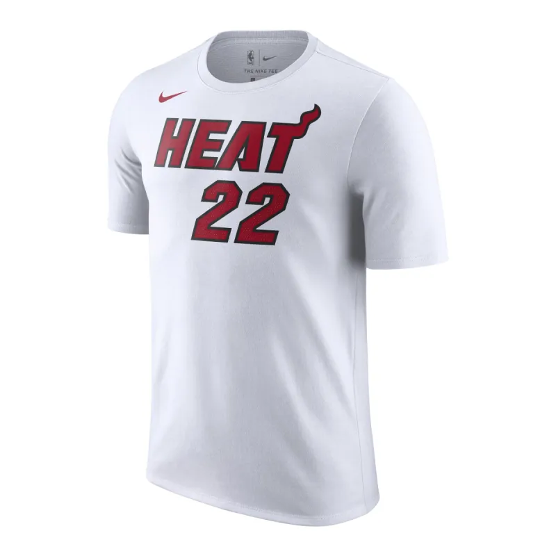 Jimmy Butler Association White Name & Number Tee sold by Miami Heat Store