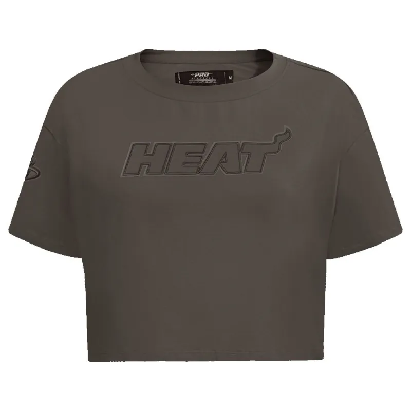 Pro Standard Miami HEAT Taupe Boxy Crop Women's Tee sold by Miami Heat Store
