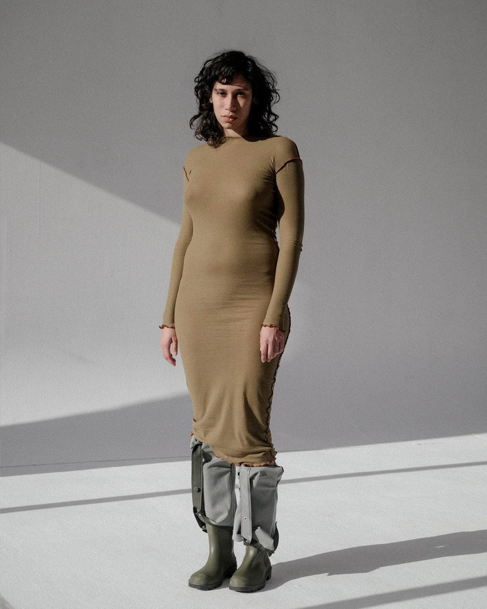 Vein Long Sleeve Dress sold by Baserange product image thumbnail 3
