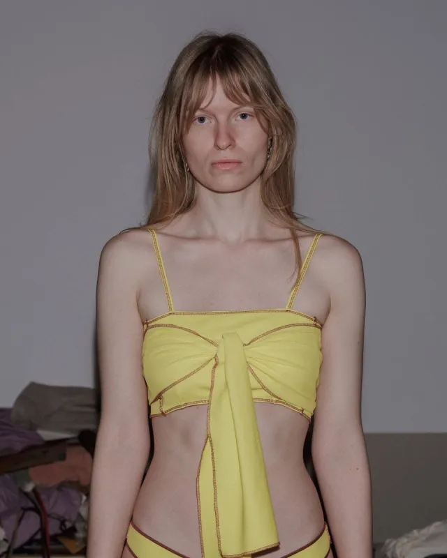 Mye Wrap Swim Top made by Baserange