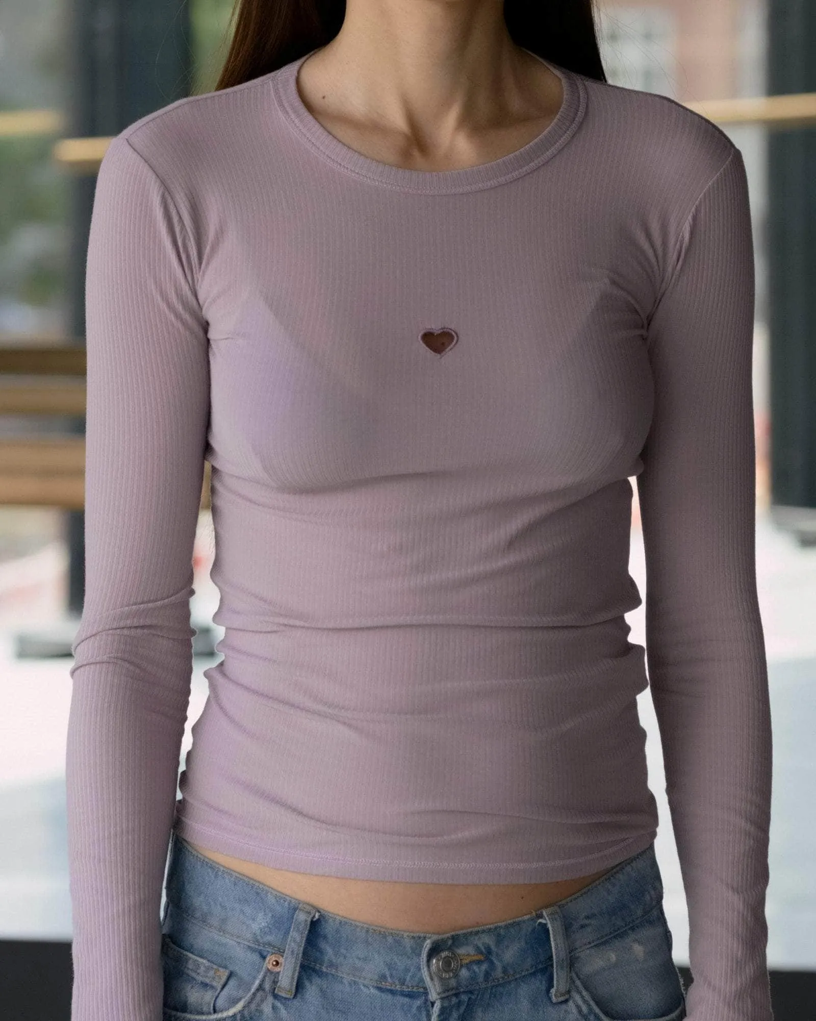 Heart Long Sleeve Tee sold by Baserange product image thumbnail 5