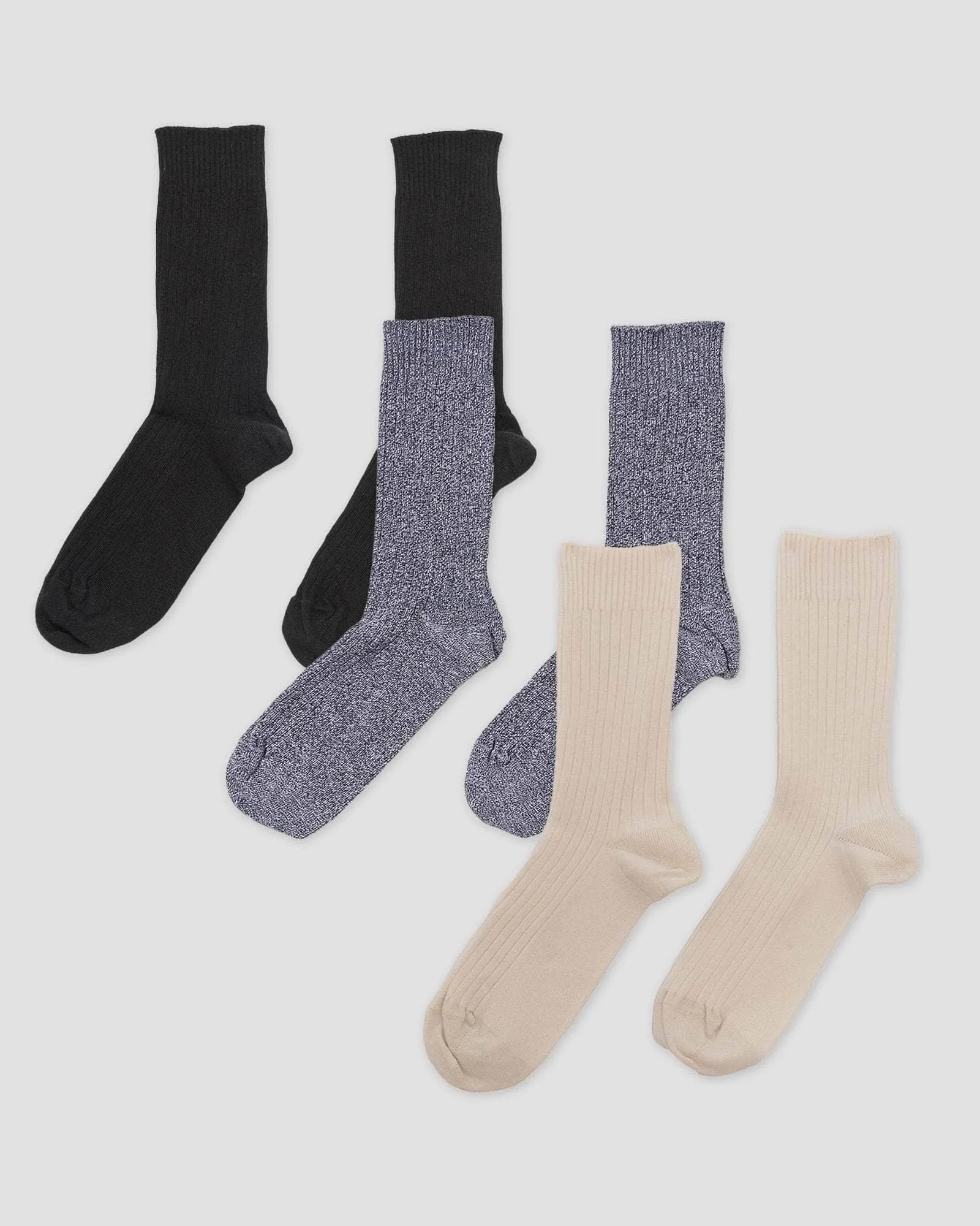 Pack - 3 Rib Overankle Socks sold by Baserange