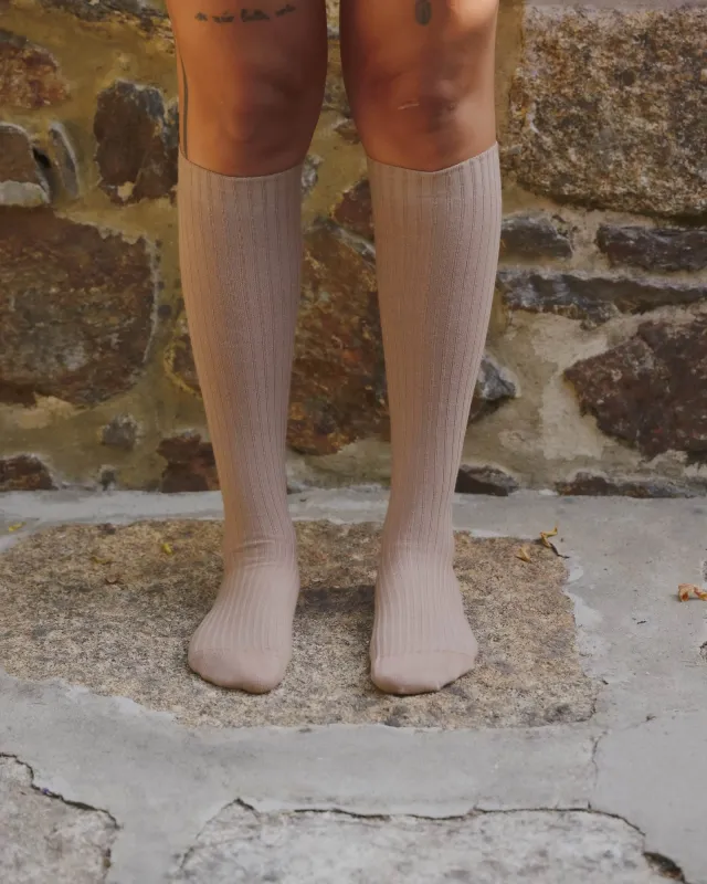 Rib Knee Socks made by Baserange