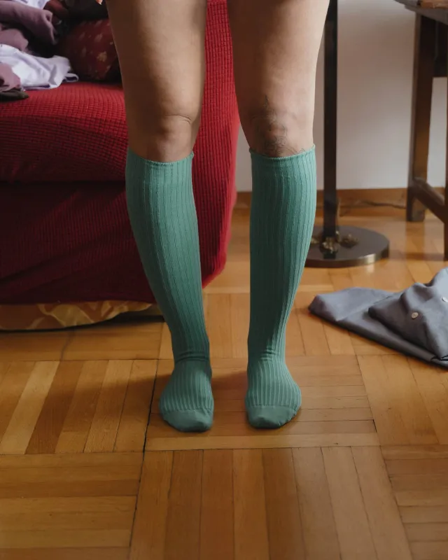 Rib Knee Socks made by Baserange