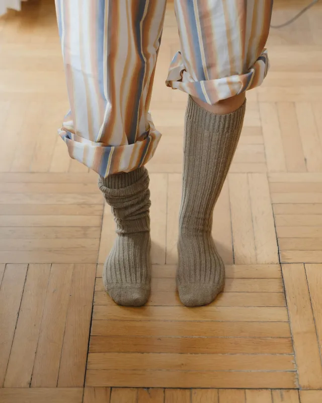 Rib Knee Socks made by Baserange