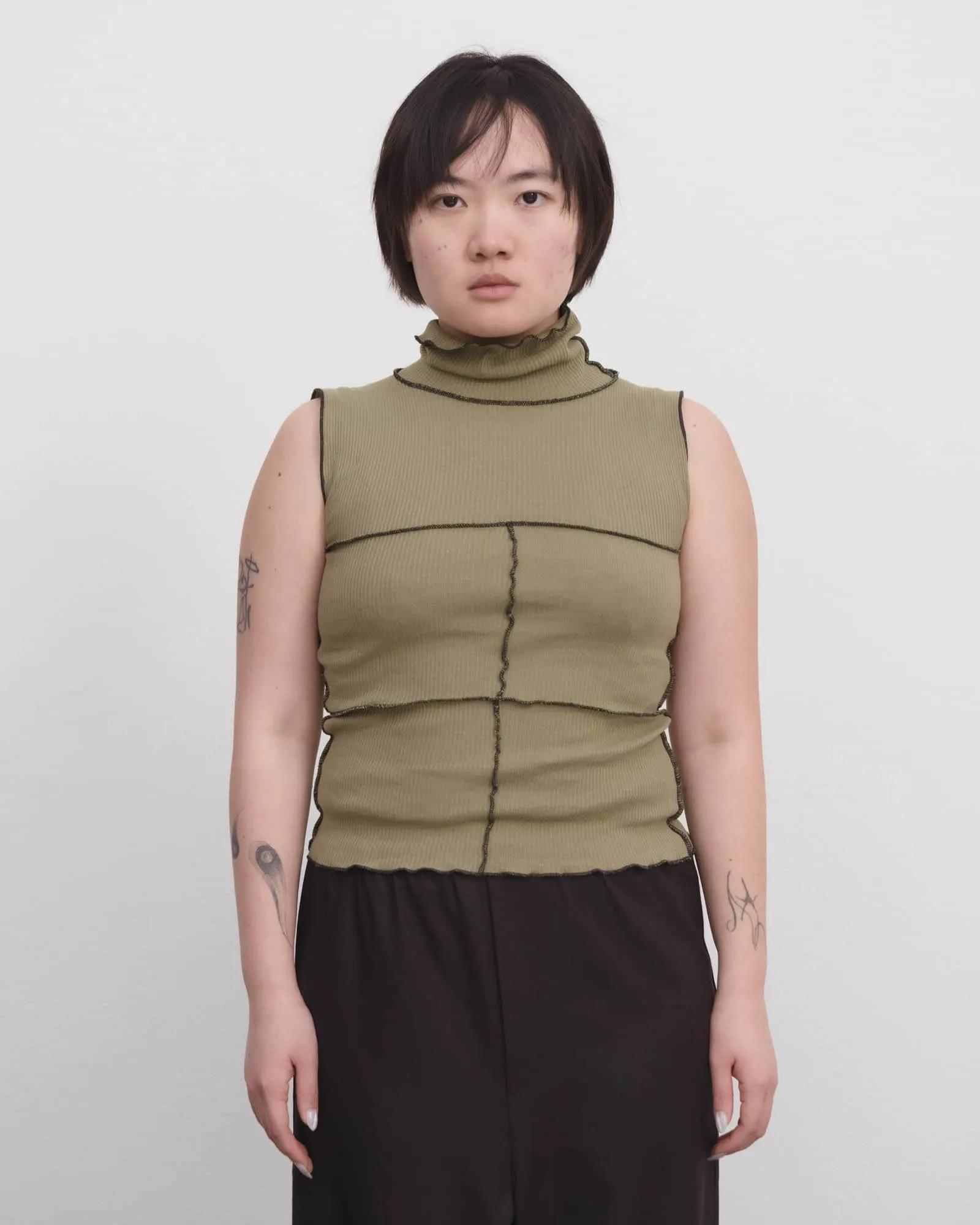 Cinder Turtleneck Tank sold by Baserange